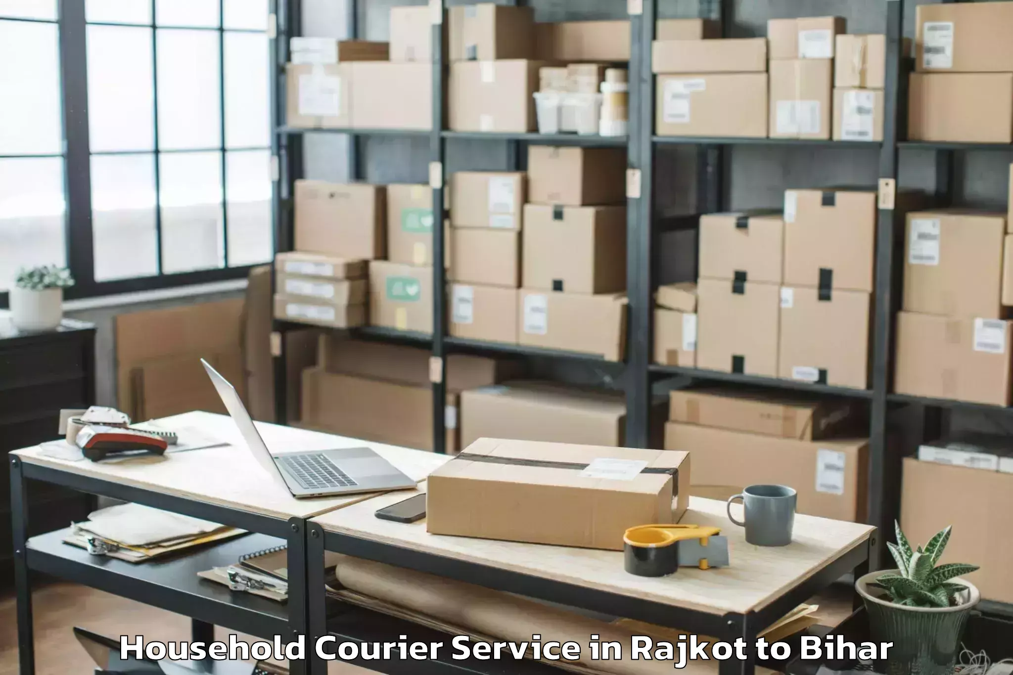 Top Rajkot to Maheshkhunt Household Courier Available